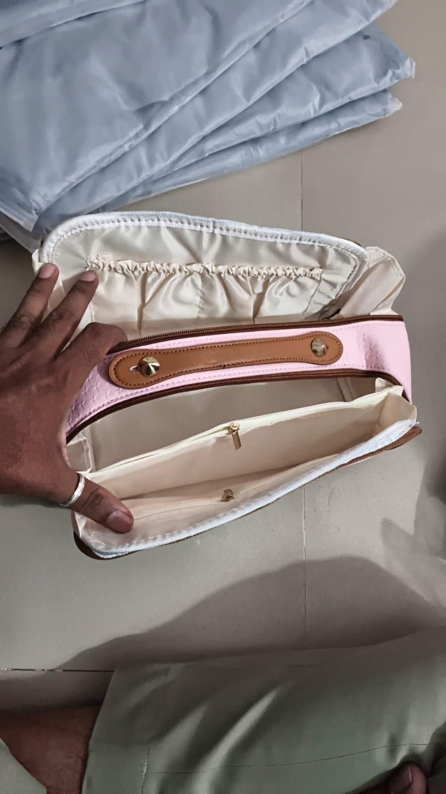 Double Zipper Cosmetics Bag