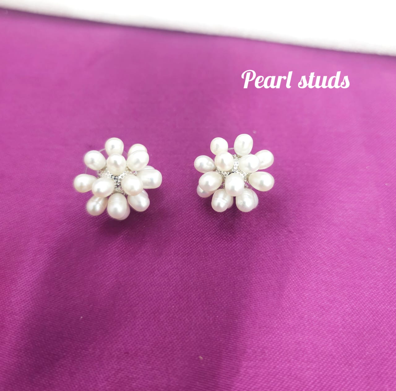 Pearl studs with push back actual price 550 offer price 399 free shipping