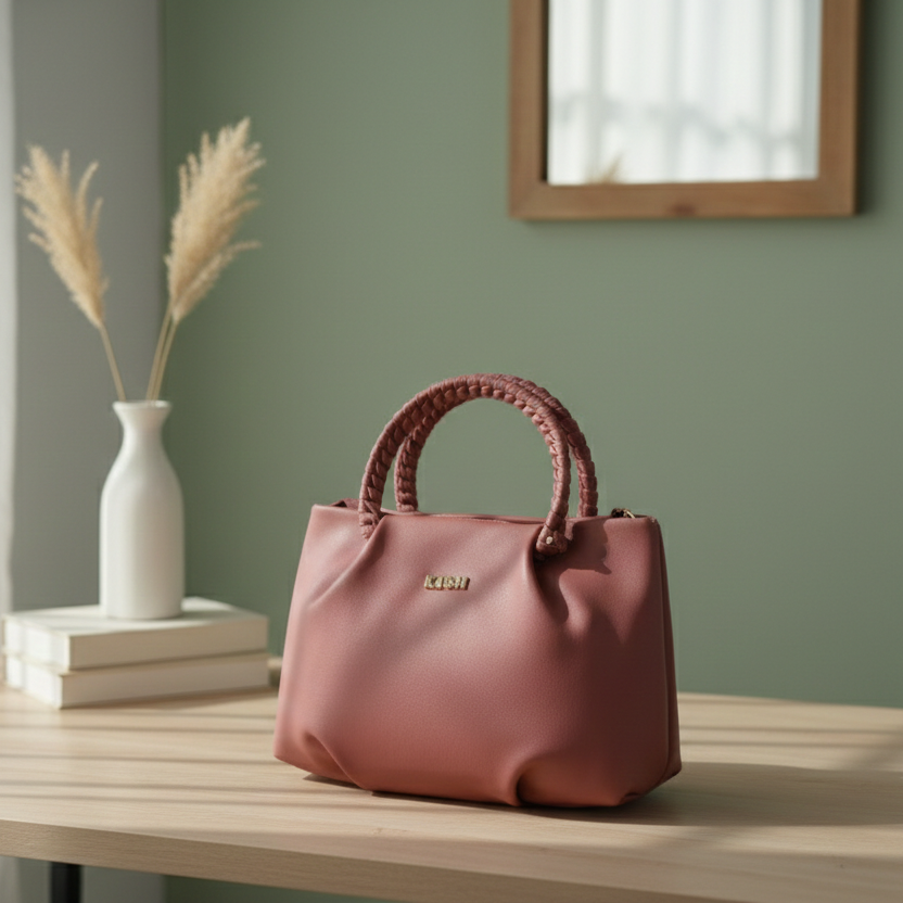 Rose Braided Handle Bag
