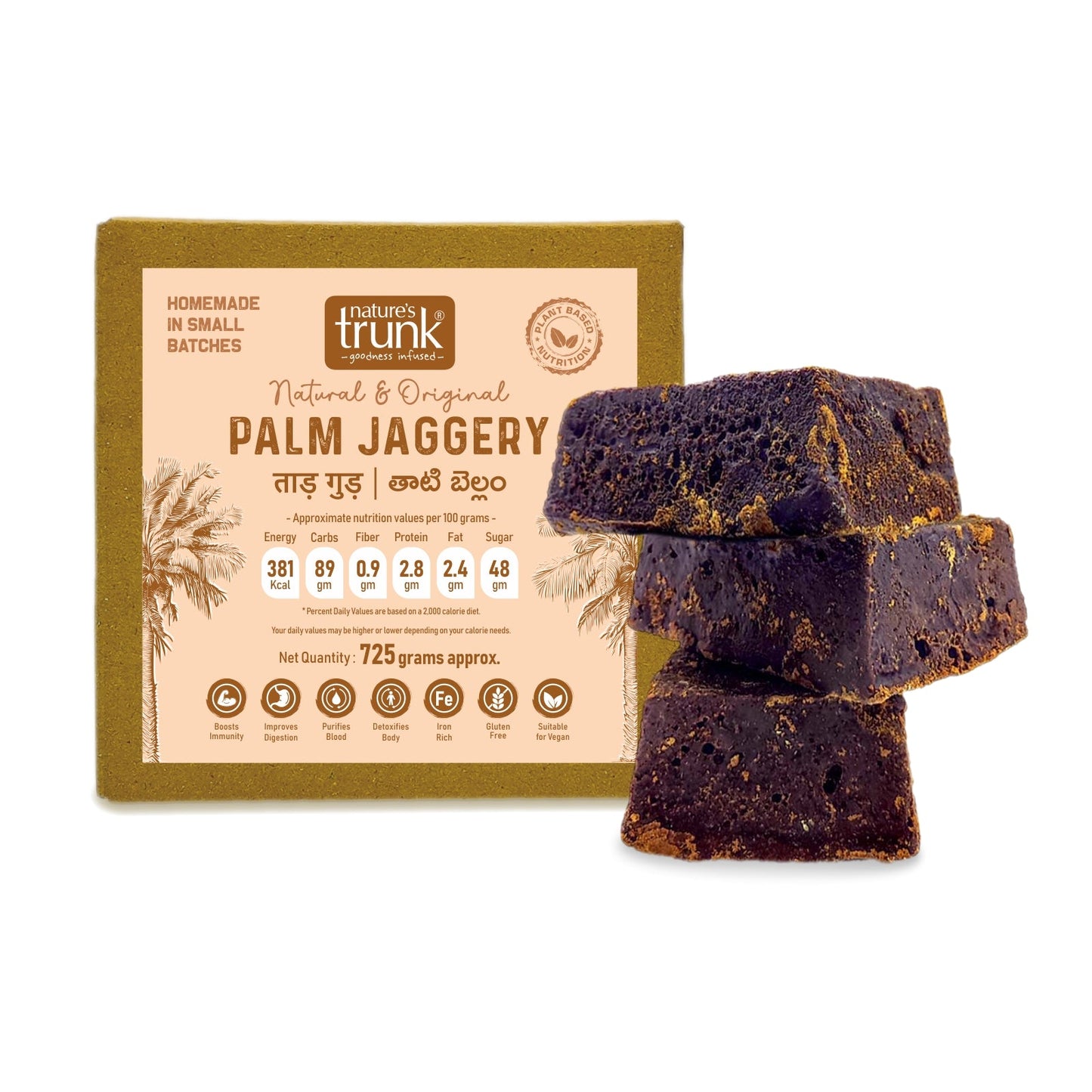 Natureās Trunk palm jaggery product pack ā Amazon palm jaggery