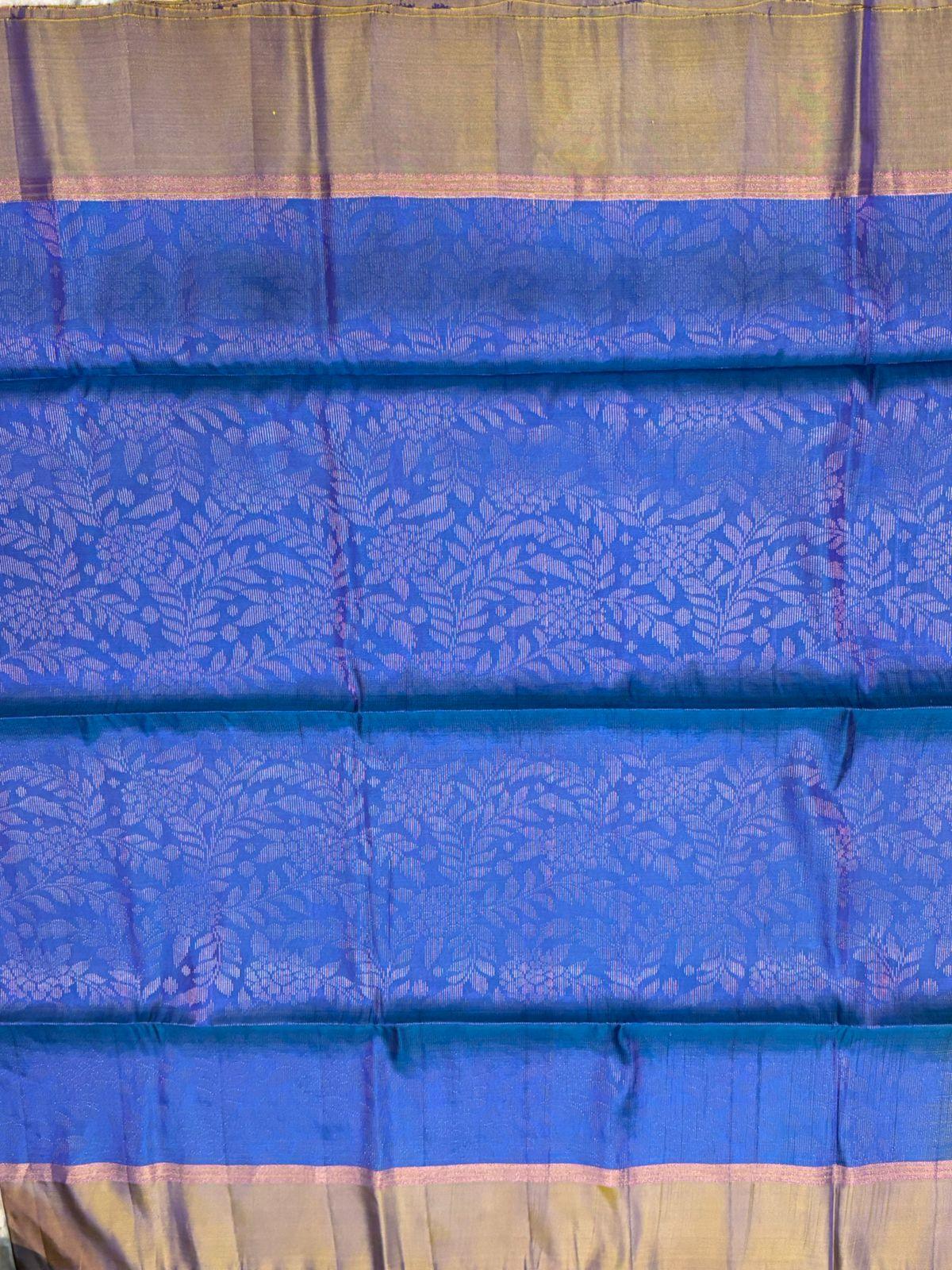 Elegant Dual Tone Blue & Purple Soft Silk Saree | Buy Online - pochampallysarees.com
