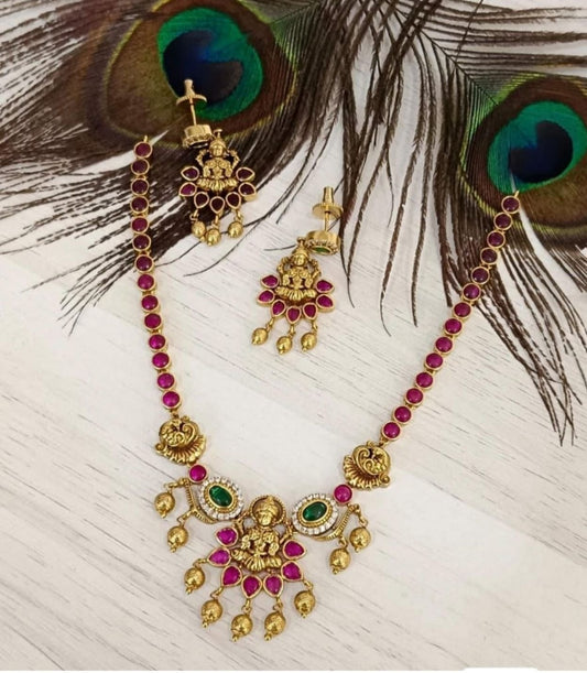 Laxmi kempu neck set