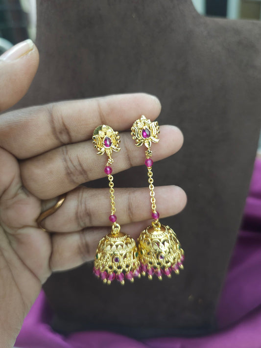 String buttas pink beads handmade