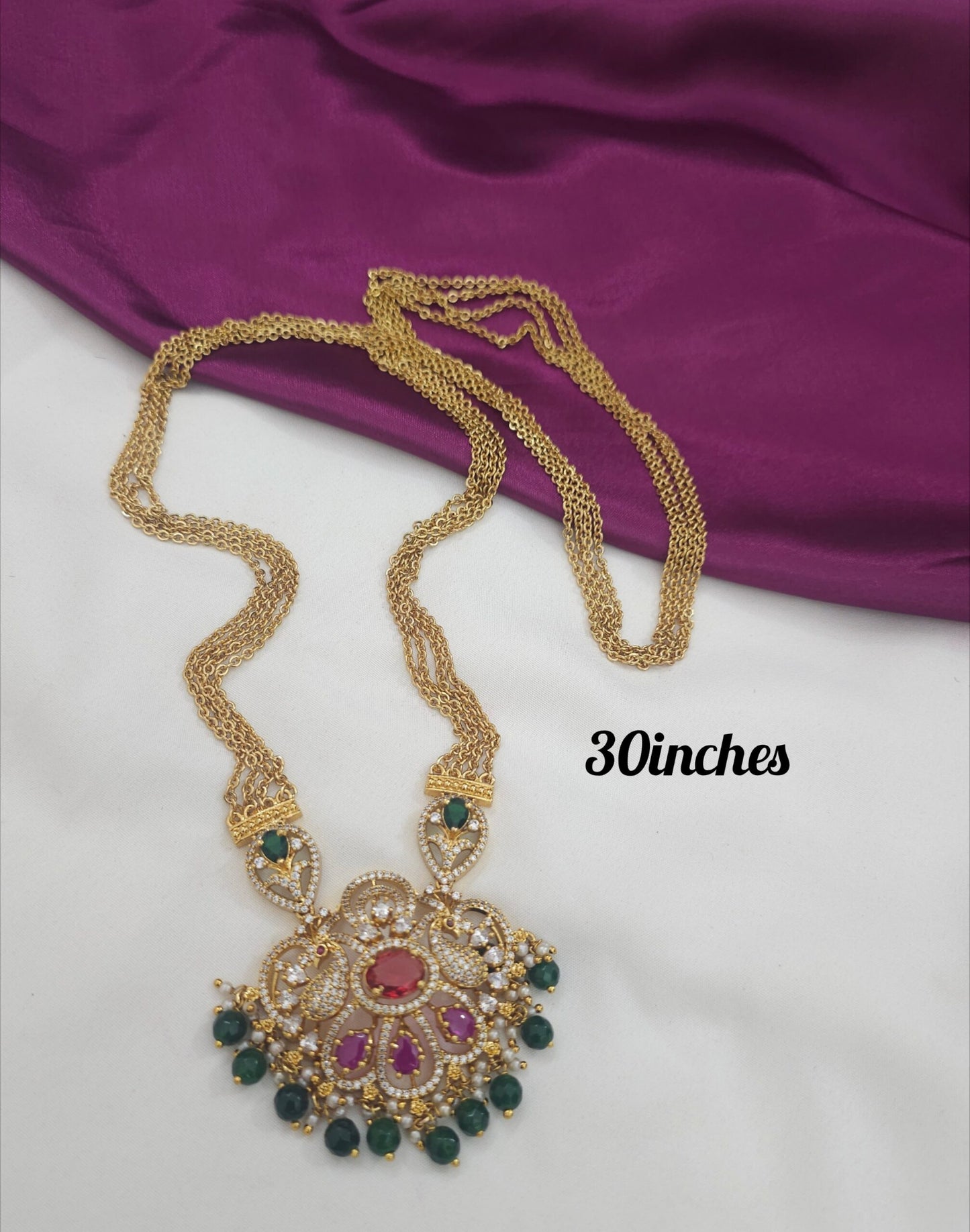 Antique gold chandraharam