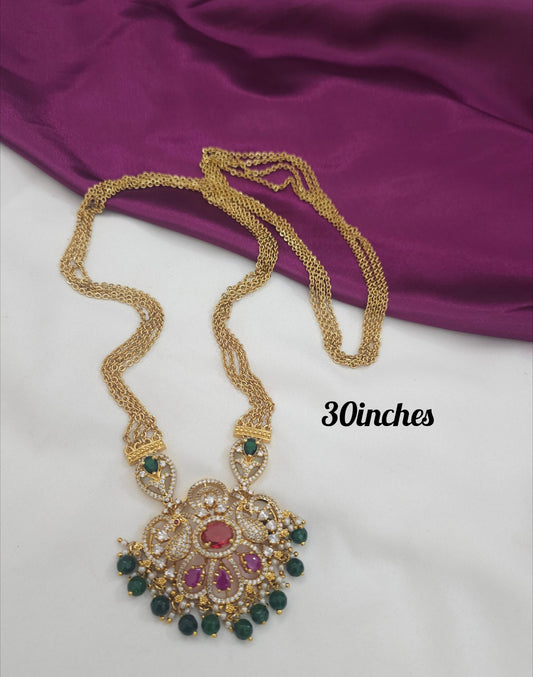 Antique gold chandraharam