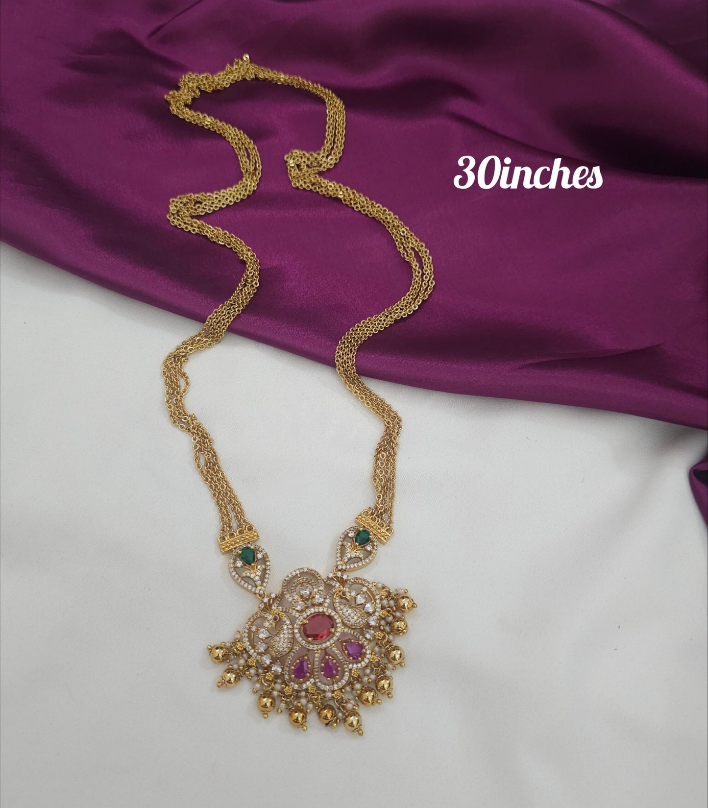 Antique gold chandraharam