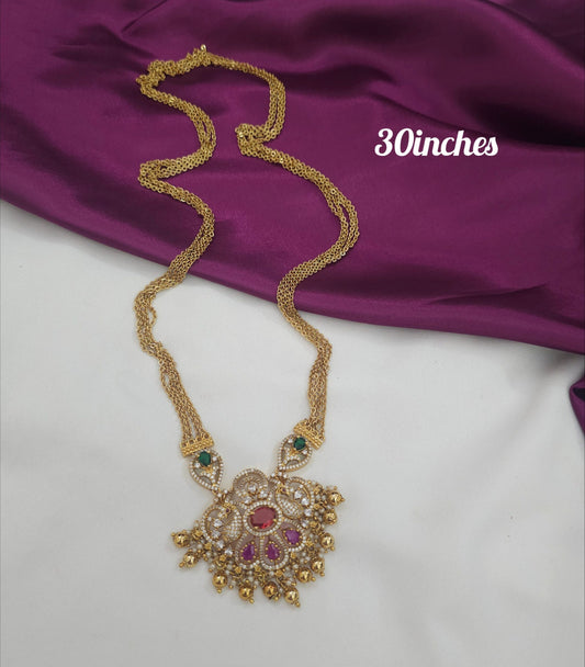 Antique gold chandraharam