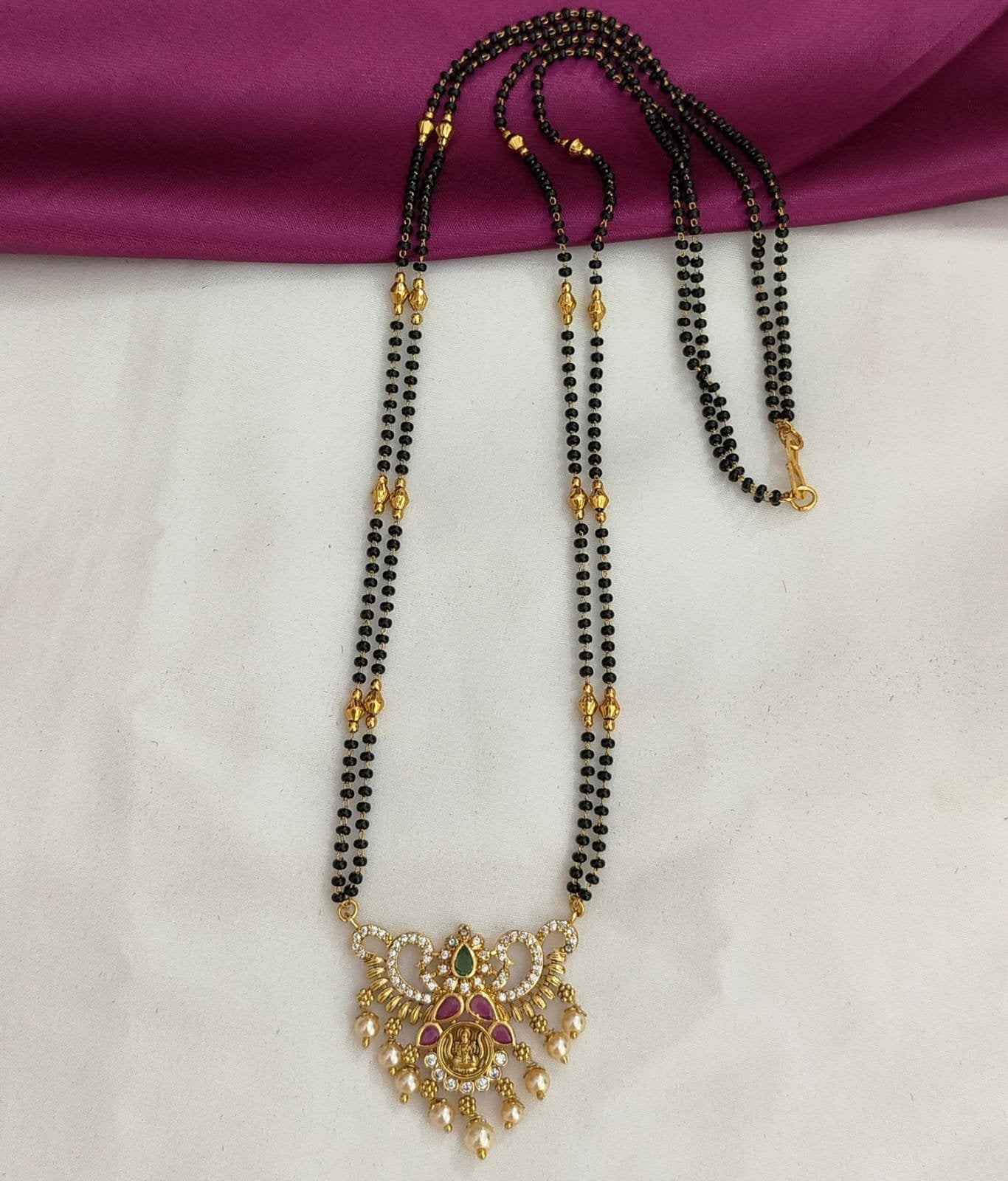 Long black beads