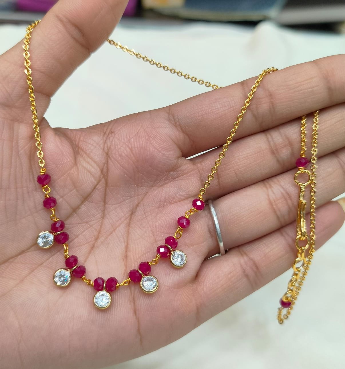 Chetan rubies and poliki stone handmade