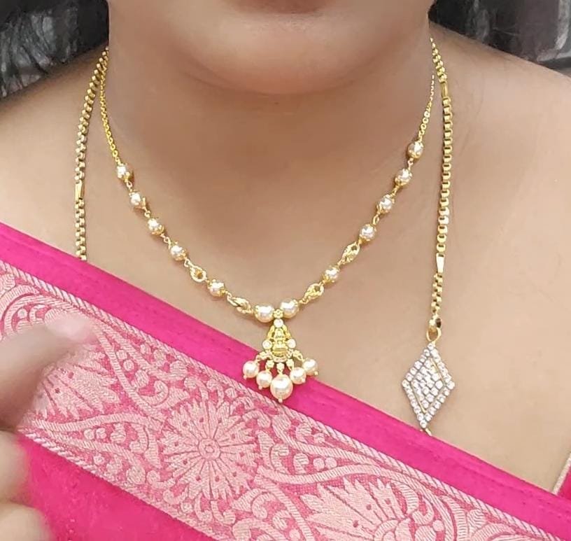 Handmade Mala customized with bharamamudi Laxmi locket and Swarovski