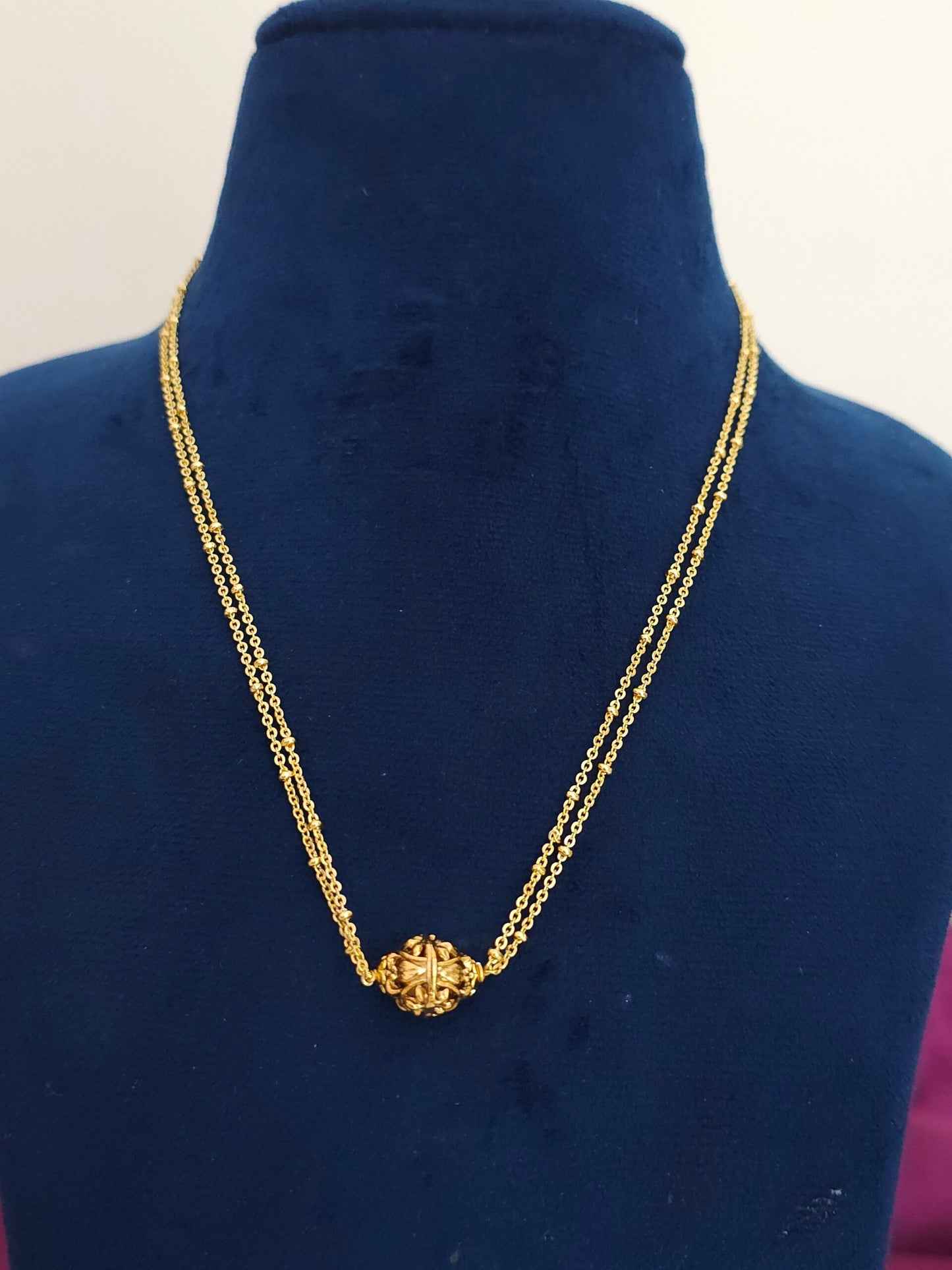 Handmade chain with nakshi ball