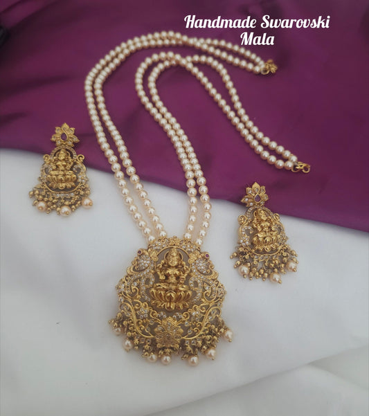Handmade Swarovski Mala with temple lockets