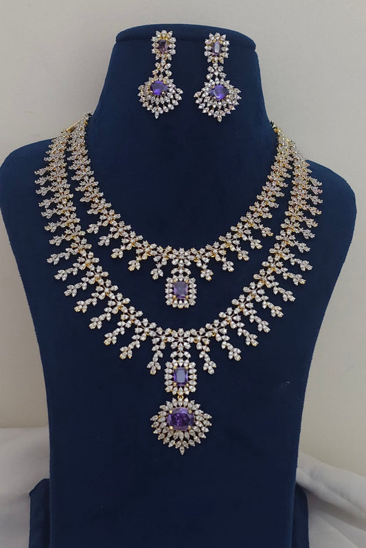 Dimond replica neck set purple stone
