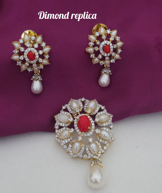Dimond replica pendant set paGadam