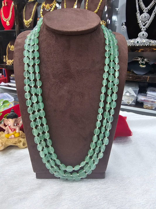 3 LINES STRAWBERRY MALA REAL BEADS