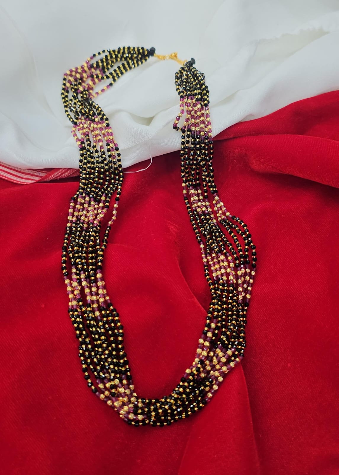 Handmade Black Beads with 10 lines