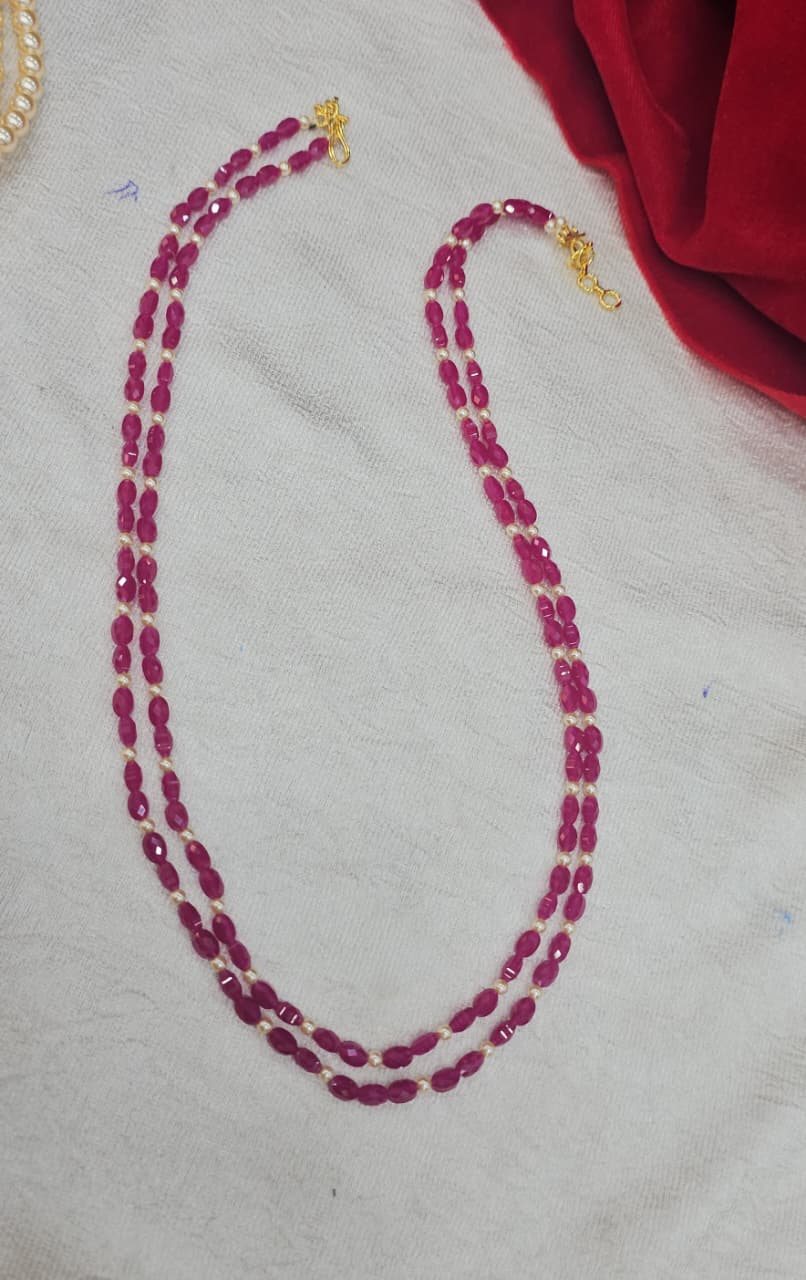 Real Beads Chetam rubies square share Model Handmade Mala