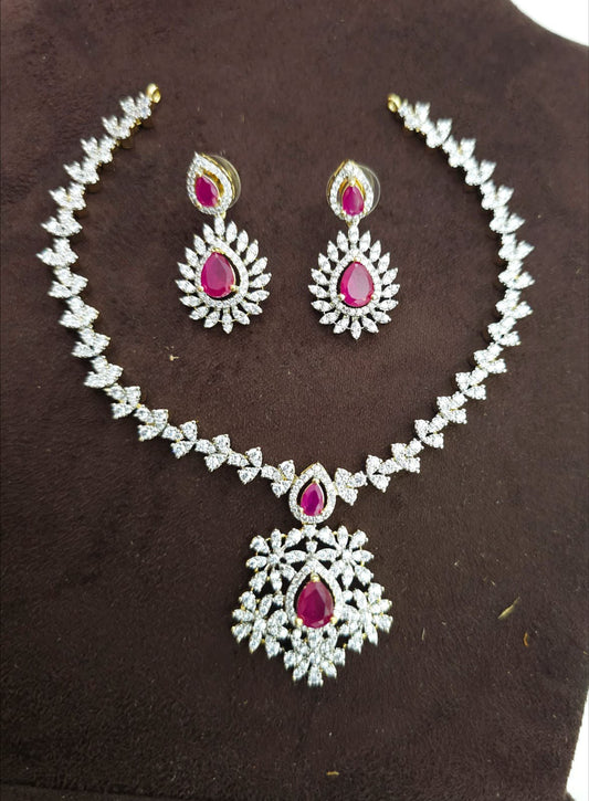 Gj Dimond replica neck set 1150 free shipping red stone