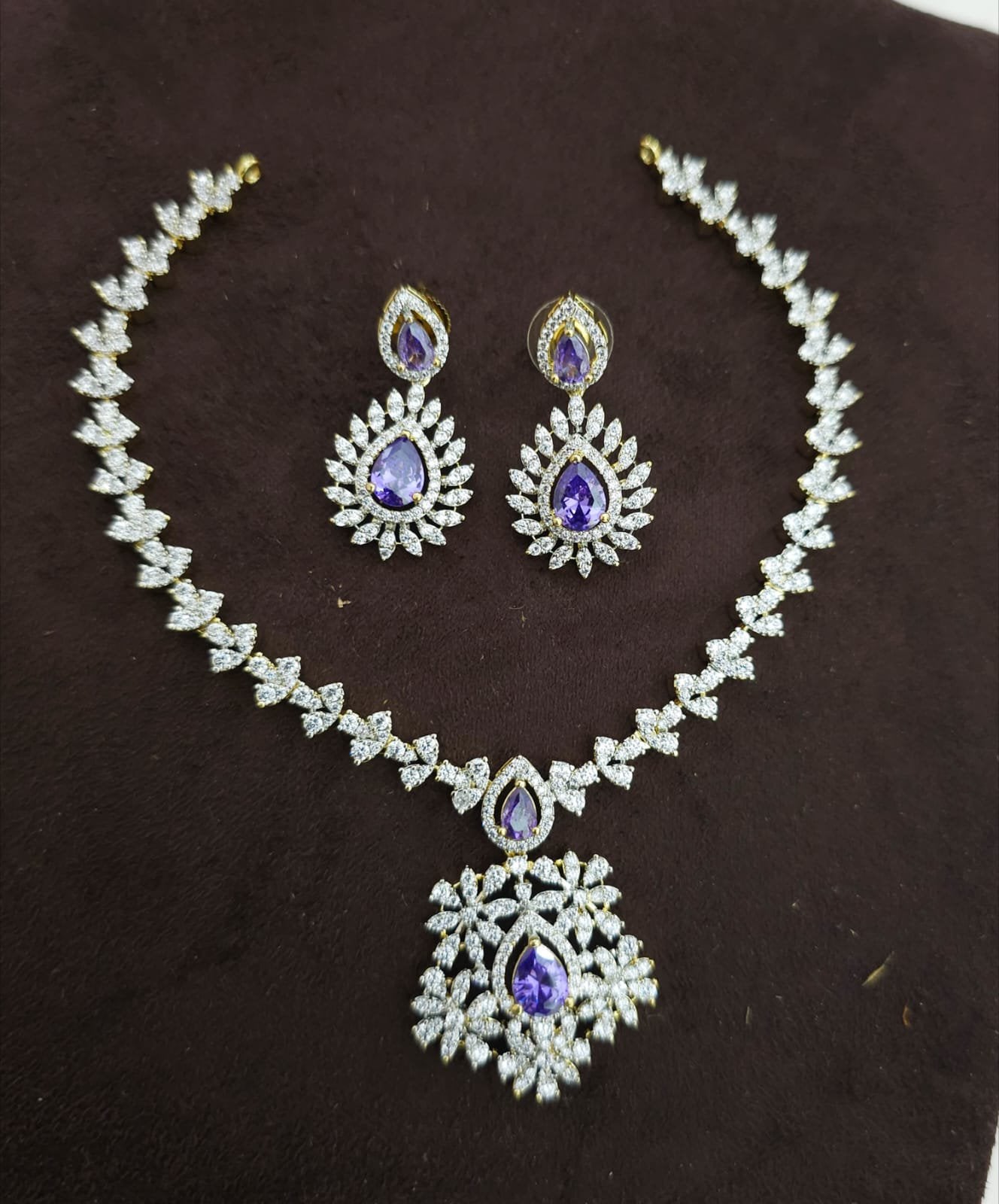 Gj neck set Dimond replica 1150 free shipping purple colour.