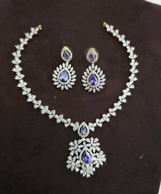 Gj neck set Dimond replica 1150 free shipping purple colour.
