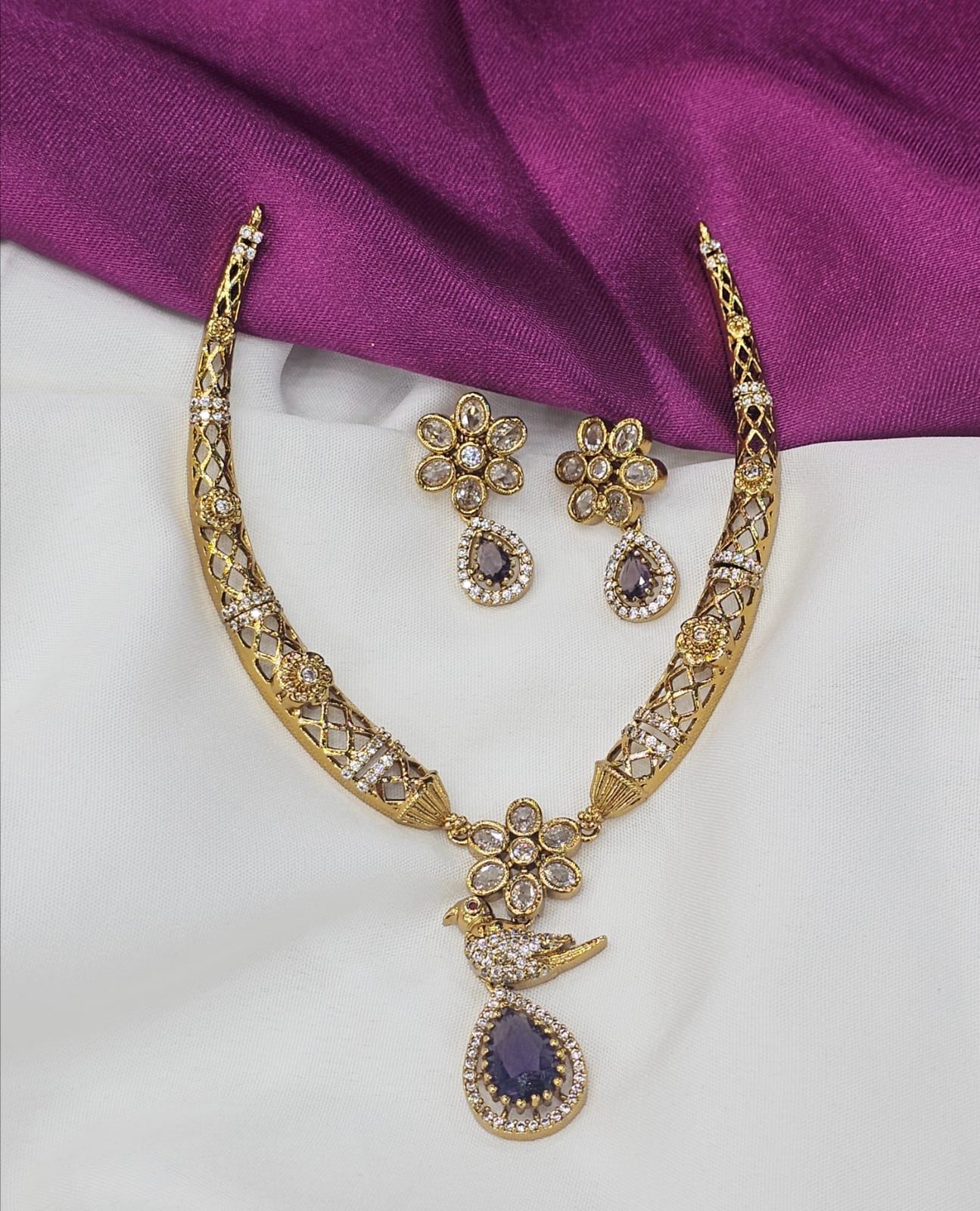 Antique purple stone peacock kante just 650