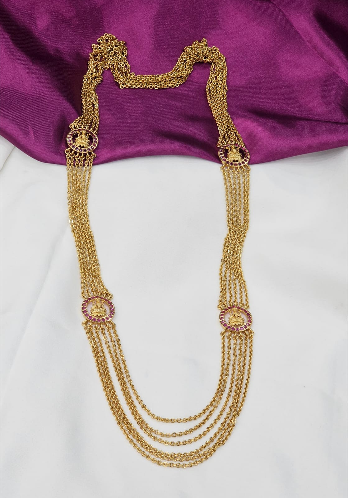 Antique chandraharam pink stone just 699