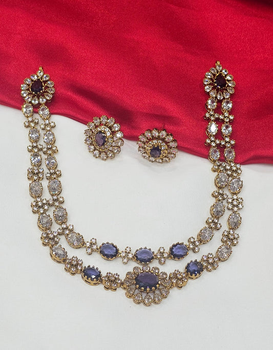 Antique purple stone neck set just 1699