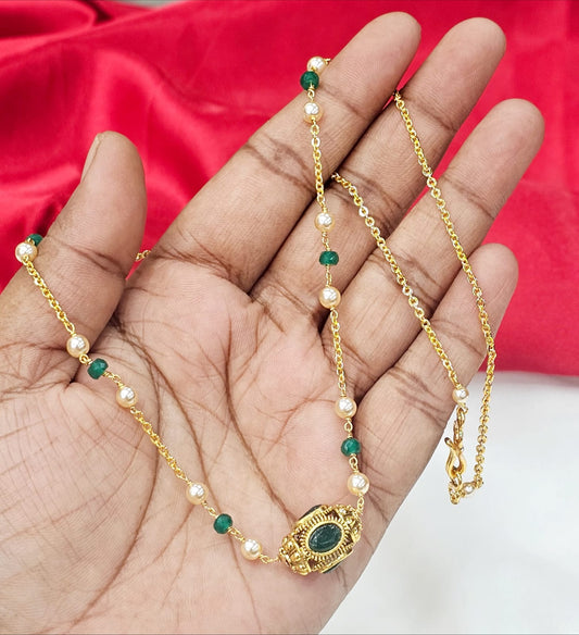 Handmade Mala with green 399