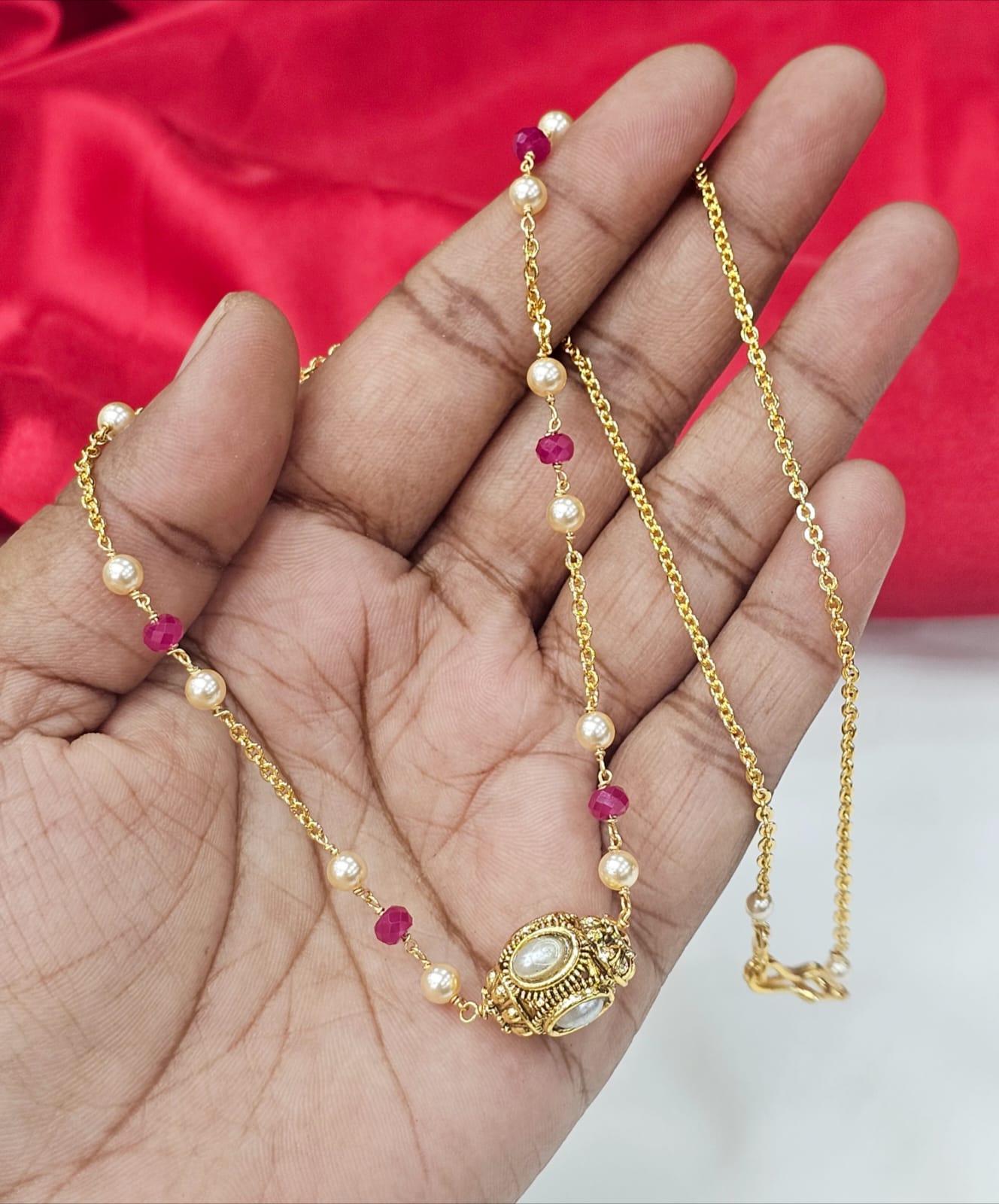 Handmade Mala with pink 399