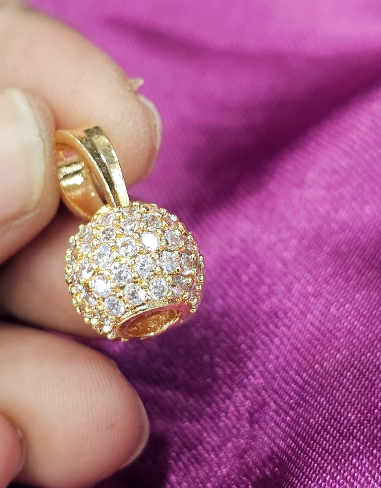 Cz ball locket white stones just 299