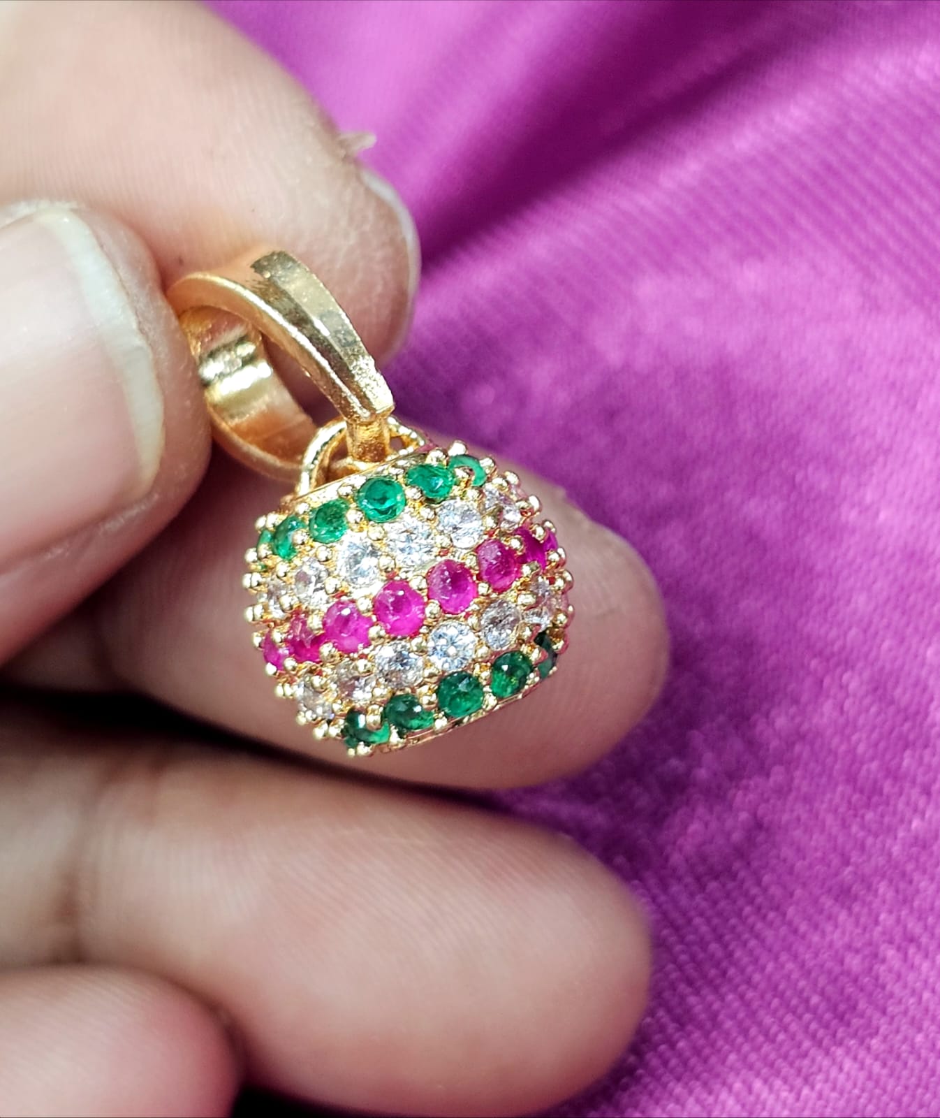 Cz ball locket multi  and white stones just 299