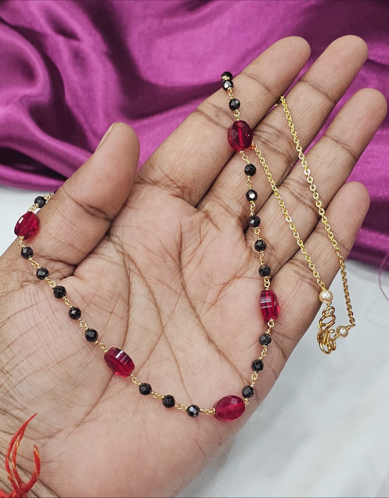 Black Dimond with pink Beads stone just 450