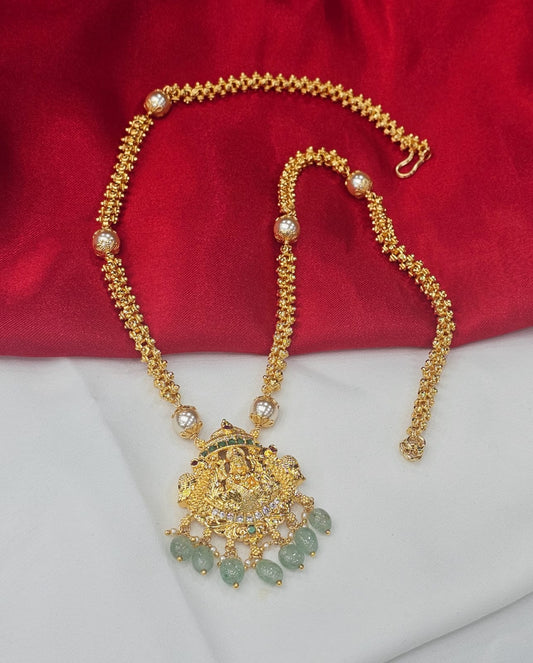 Handmade microplish Mala with Laxmi pendent just 1099