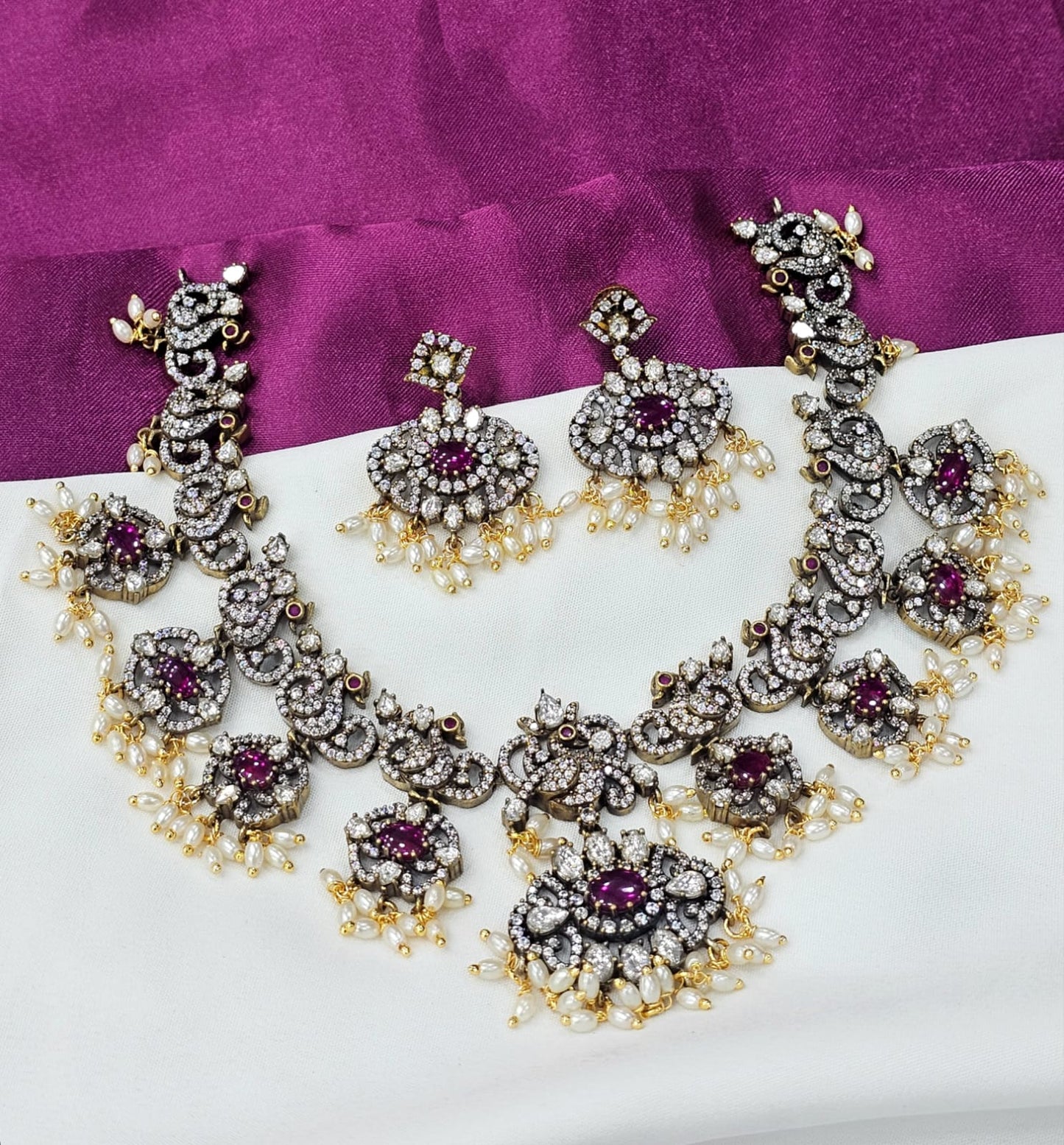 Victorian neck set with purple stone just 2499