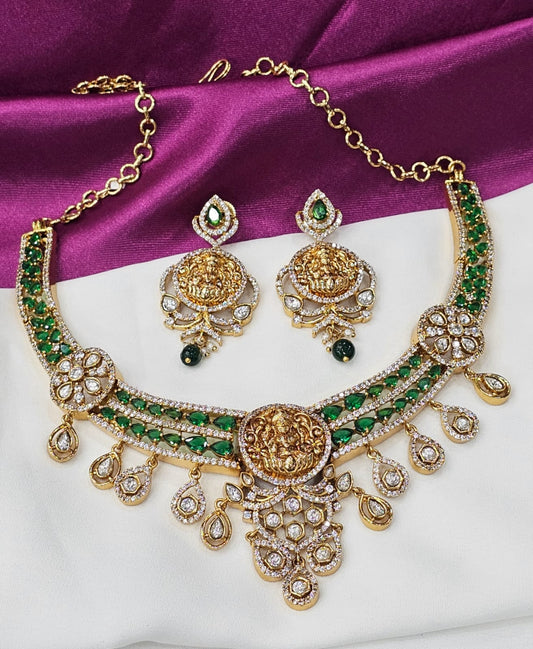 Designer gold copy neck set just 3000