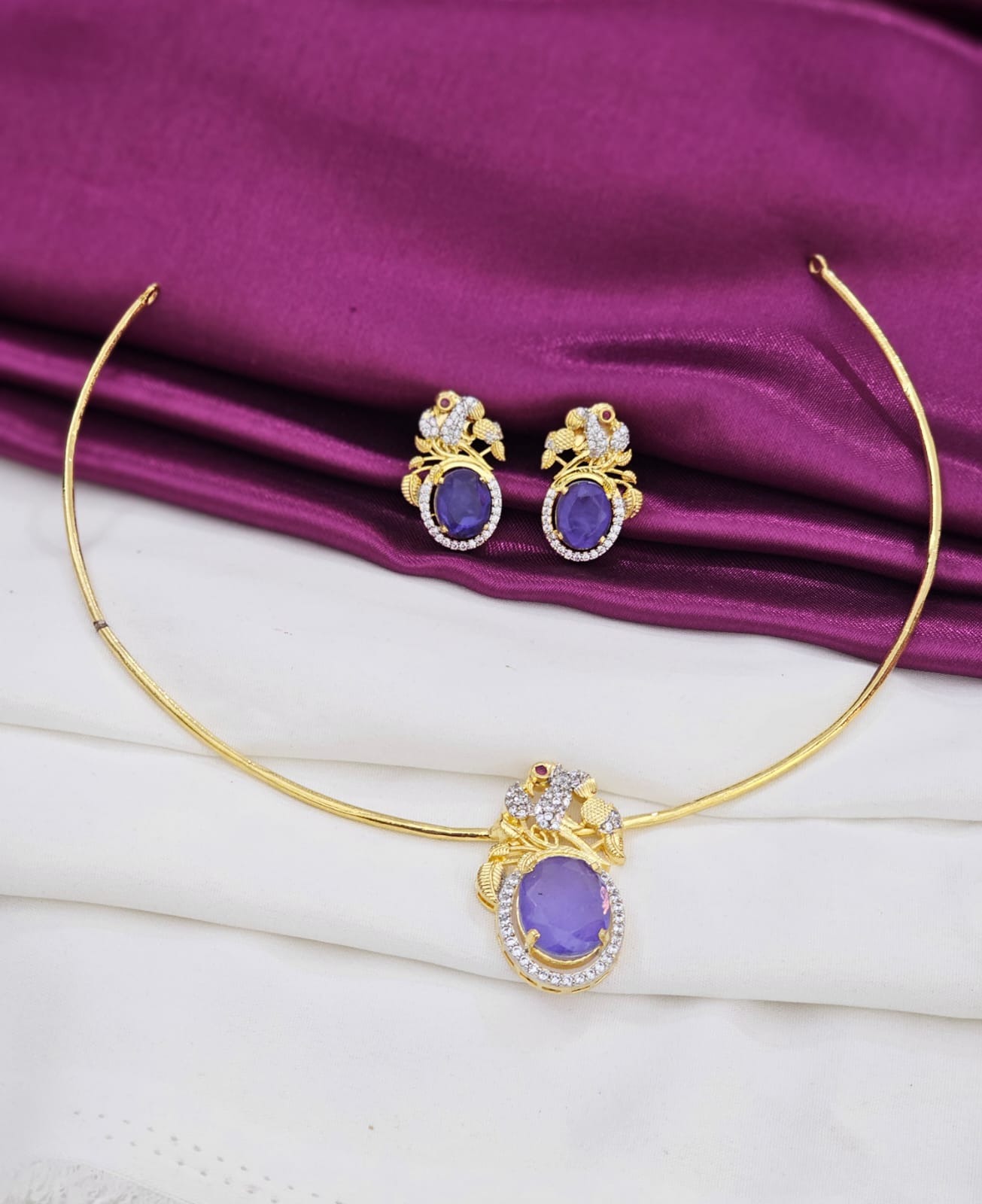 kante choker with purple stone just 1099