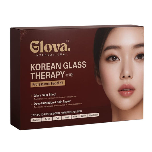 Glova International Korean Glass Facial Kit | Professional 15 Facials | Hydration & Skin Brightening Care | With Hyaluronic Acid & Niacinamide | Salon & Home Use