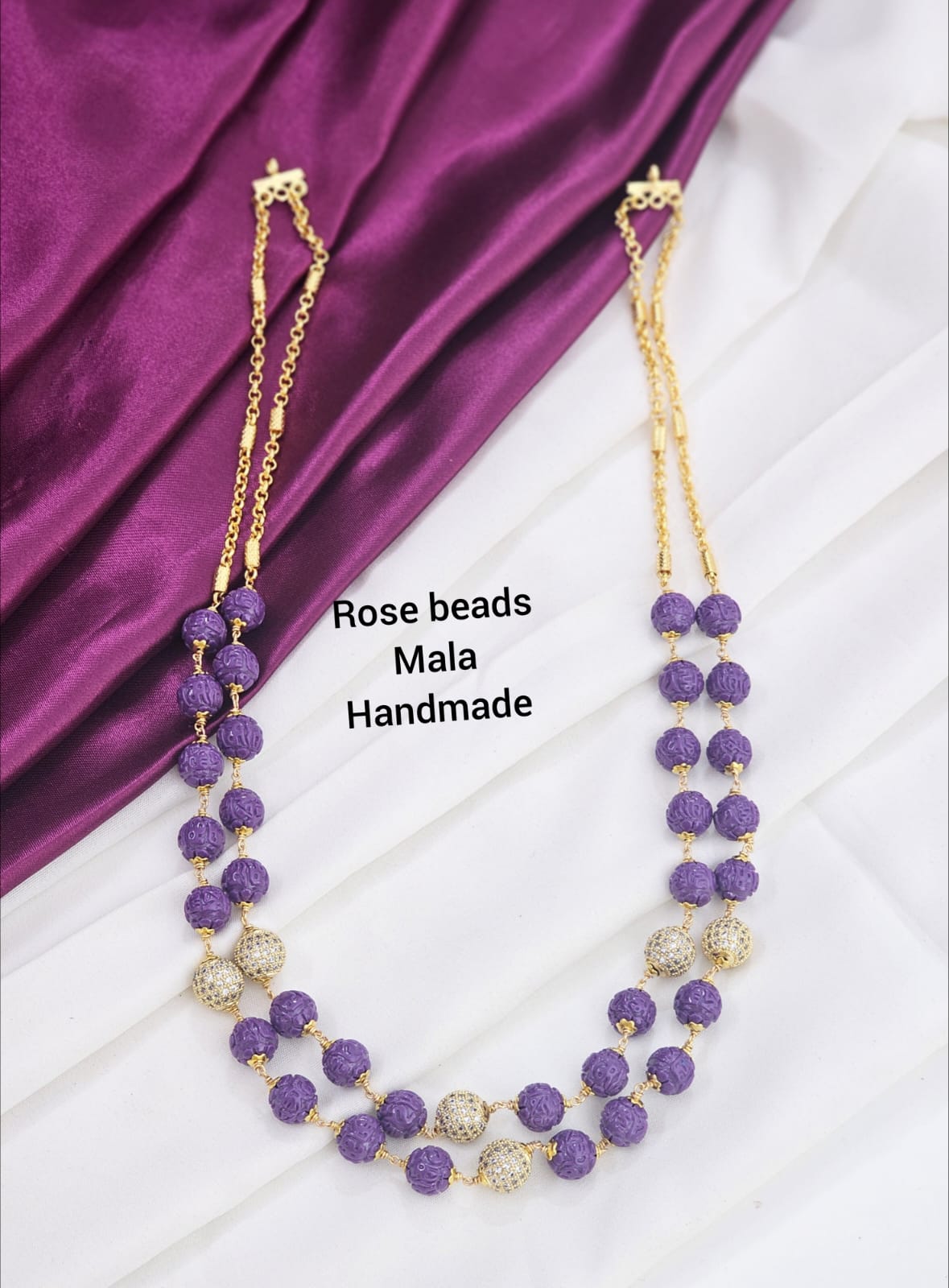 rose beads mala handmade just 1099