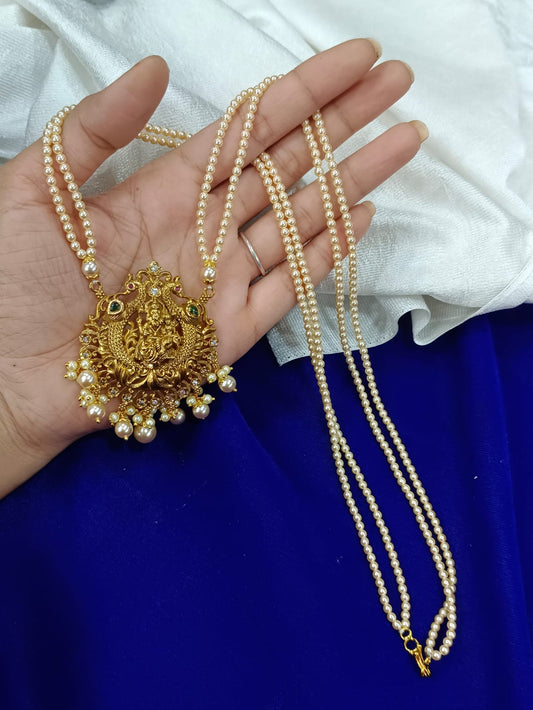 Handmade Swarovski Mala with Laxmi Narasimha Swamy locket just 1099