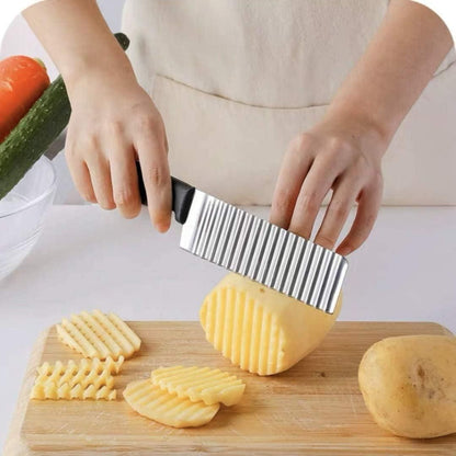 French Stainless Steel Potato Wave Ripple Knife