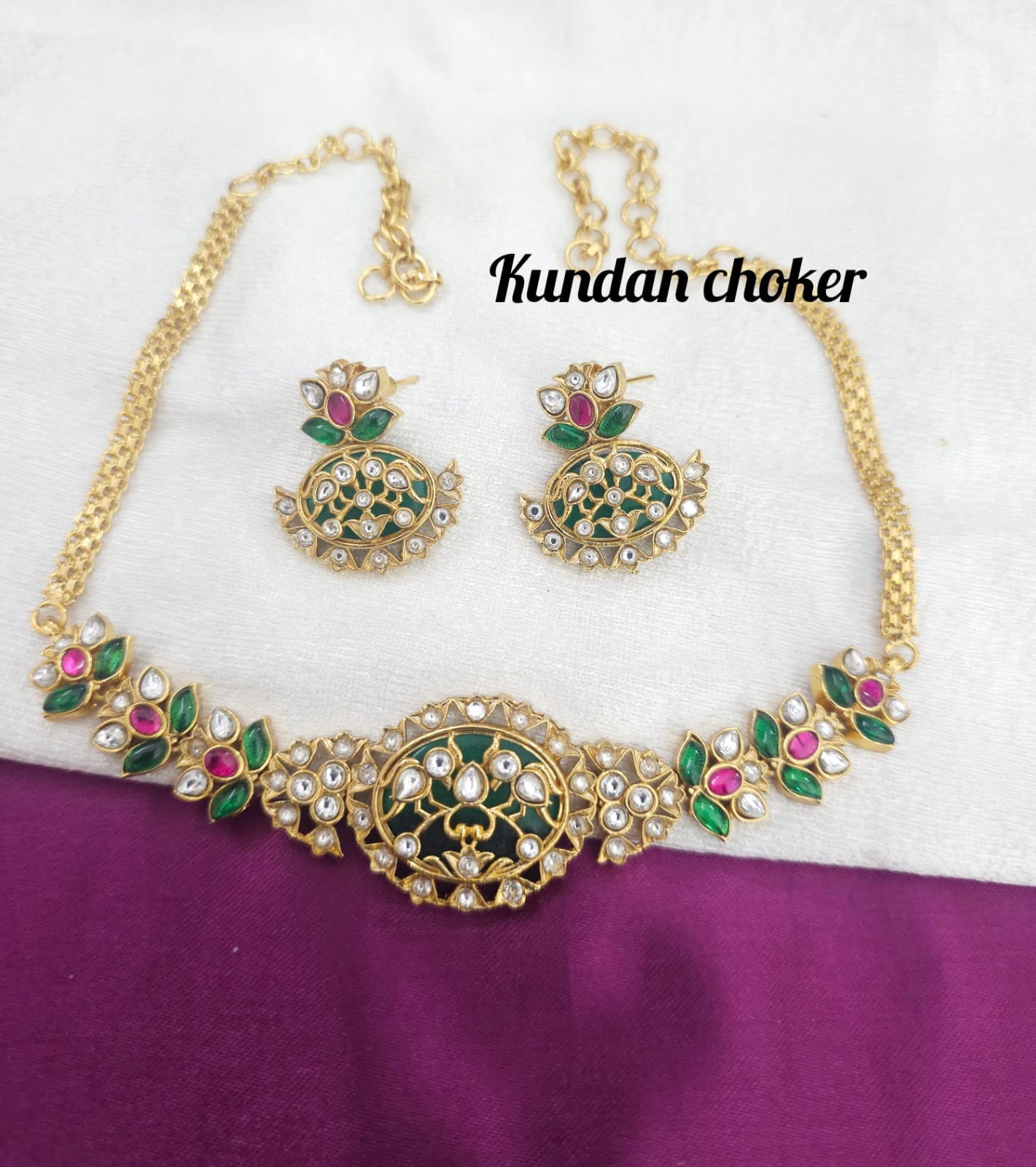Kundan choker actual price 1699 offer price 1299 free shipping