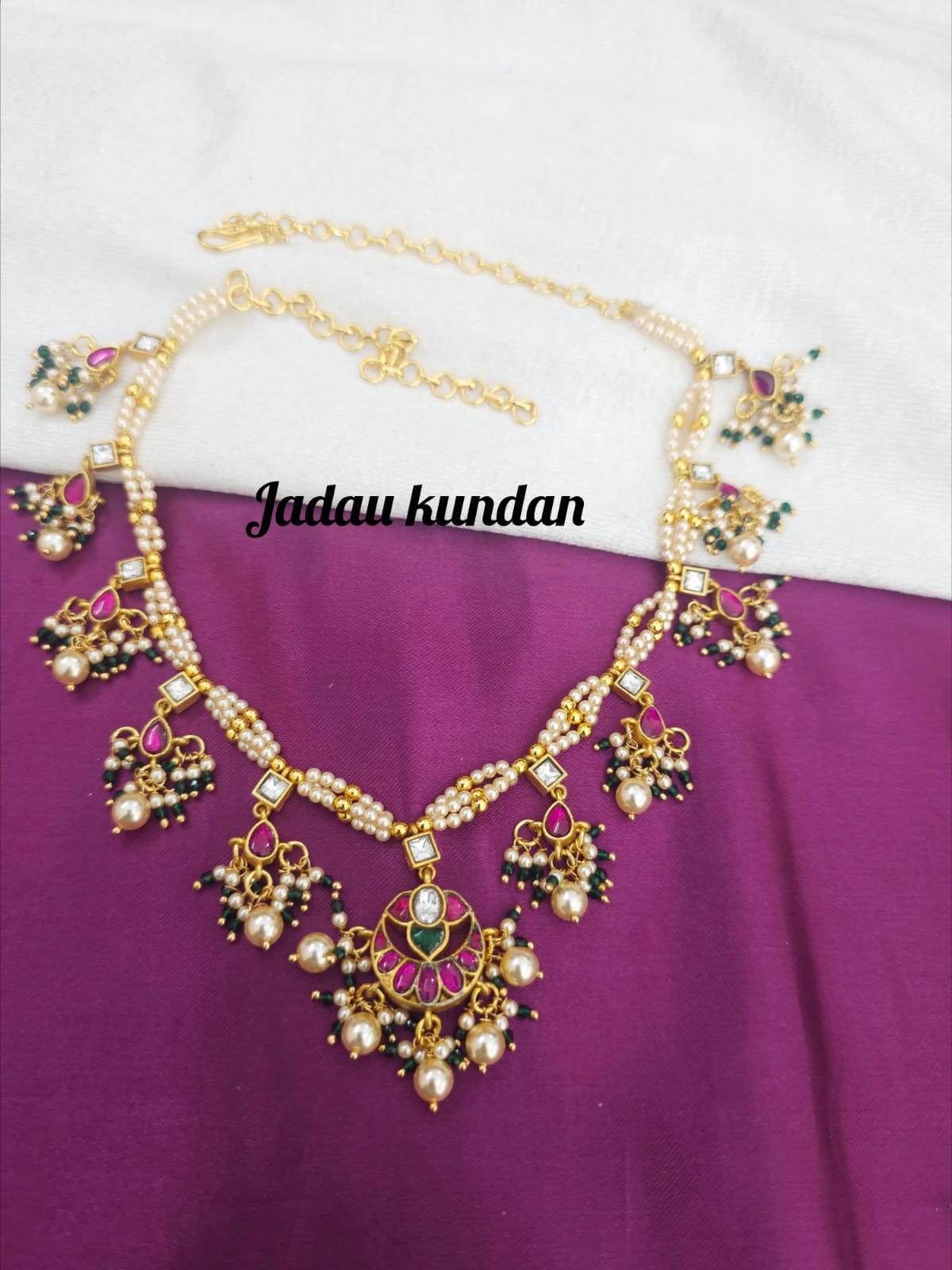 Jadau kundan and Swarovski Mala actual price is 2500 offer price is 2050 free shipping