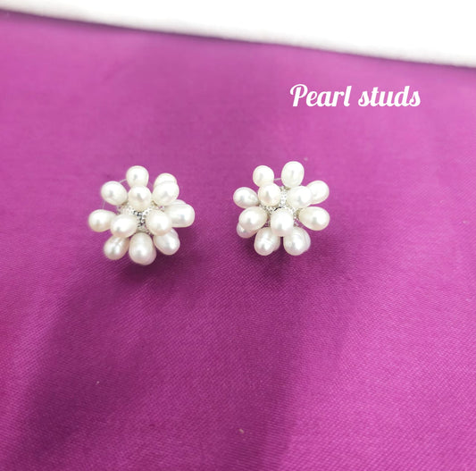 Pearl studs with push back actual price 550 offer price 399 free shipping