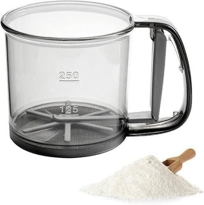 Semi Automatic Flour Sieve Hand Helder Sifter Cup Filter