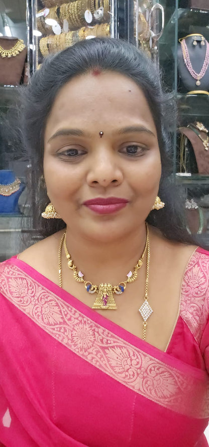 Temple jewelry neck set with meenakari work 1499 free shipping