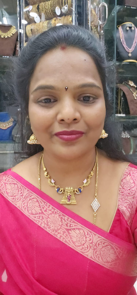 Temple jewelry neck set with meenakari work 1499 free shipping