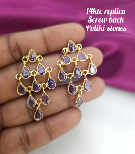 14 ktc replica poliki stone PURPLE hangings 450 free shipping