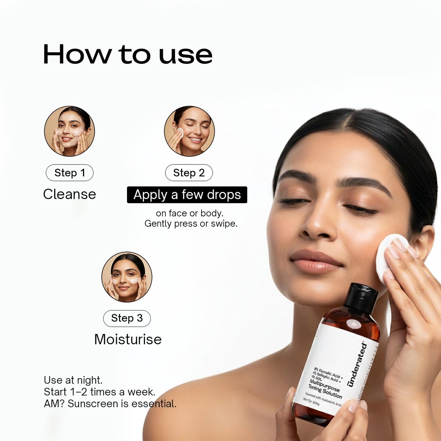 8% Glycolic Acid + 1% Salicylic Acid + 1% GDL Multipurpose Toning Solution