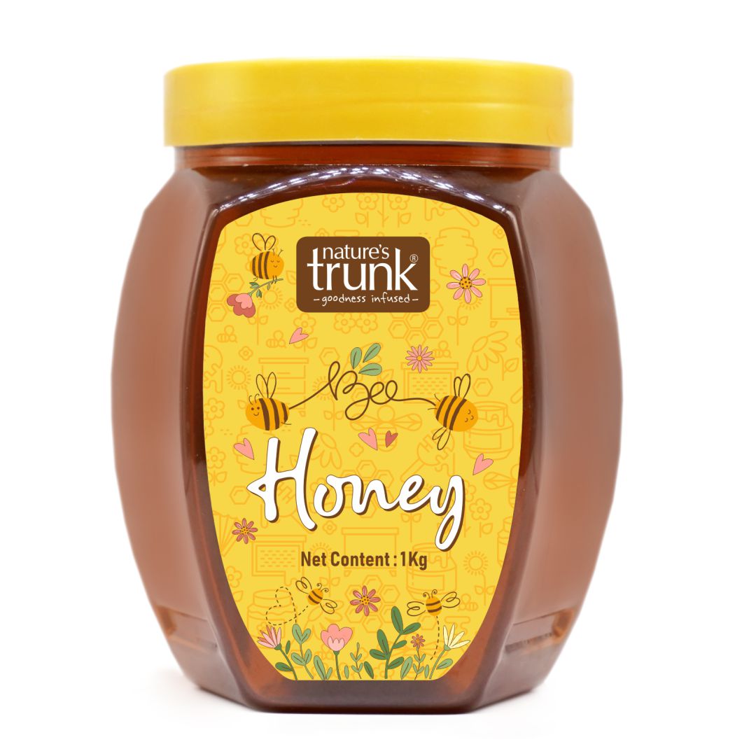 Nature’s Trunk pure bee honey 1kg jar – best natural honey online, natural honey online delivery for healthy living