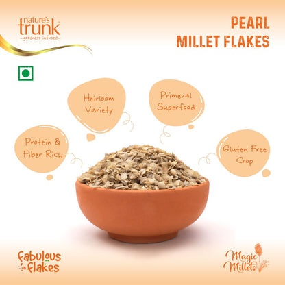 Nature’s Trunk Pearl Millet Flakes 400g pack front for healthy breakfast – best pearl millet flakes online